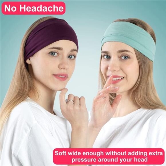 Workout Wide Headbands for Women Non Slip, Super Soft Yoga Running Exercise - Picture 5 of 7